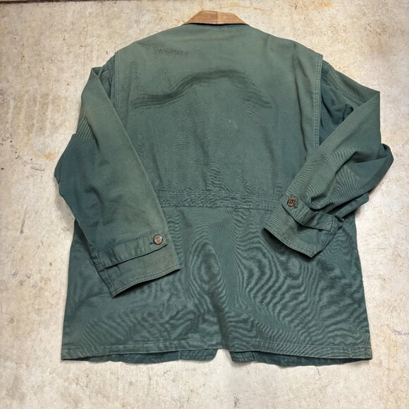 Vintage FLUID Int Chore Jacket Mens XL Green Sun Faded Barn Coat 90s - Picture 7 of 8